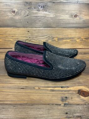 Steve Madden Caviar Rhinestone Smoking Slippers